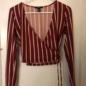 Red w/ white stripes, Long sleeve